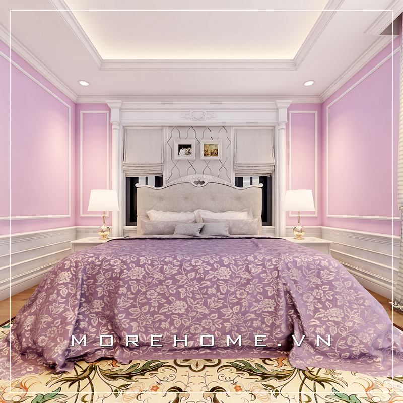 Lựa chọn giường ngủ bọc nỉ đầu giường sang trọng cho phòng ngủ con gái tại chung cư, biệt thự cao cấp